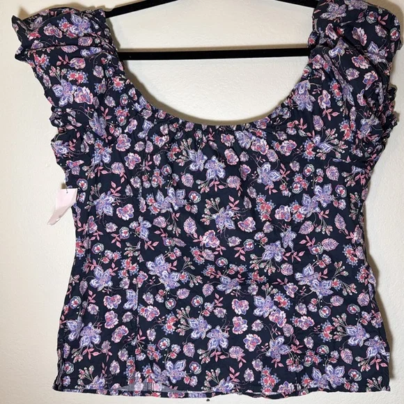 Nation Los Angeles Angel floral blouse top size XL - Picture 10 of 12
